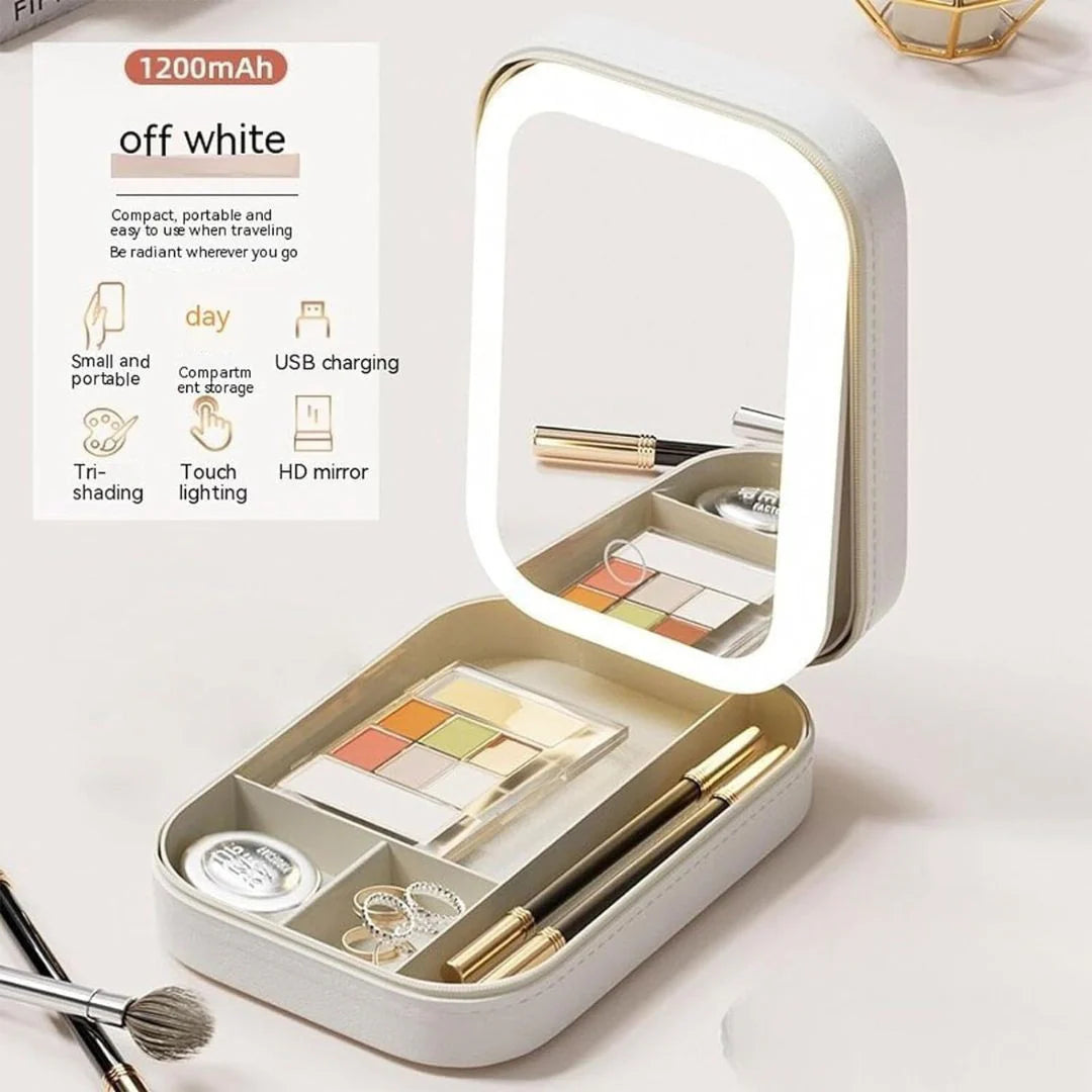 Mini Makeup Box With LED Mirror