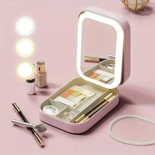 Mini Makeup Box With LED Mirror