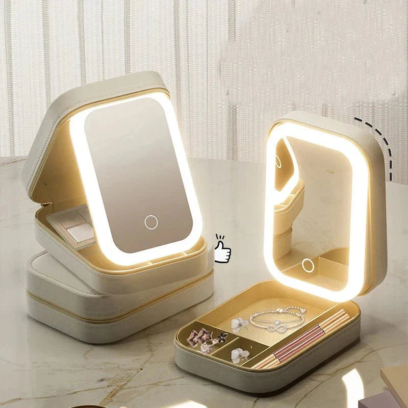 Mini Makeup Box With LED Mirror